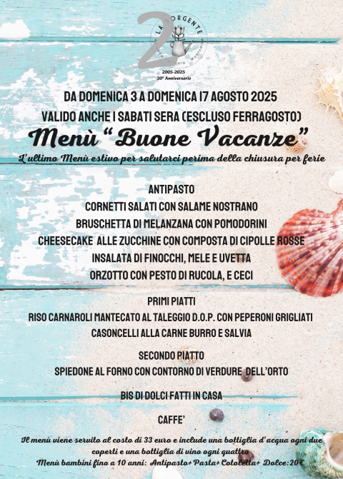 Agosto 2025: Buone Vacenze - Agriturismo "La Sorgente" (CR)