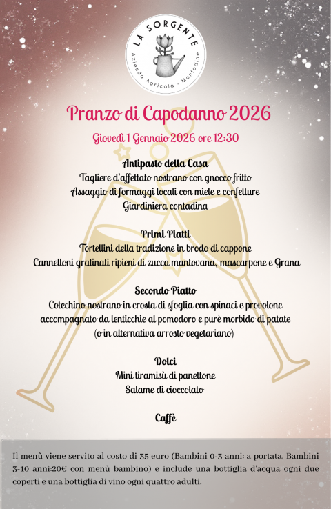 Pranzo di Capodanno 2026 - Agriturismo "La Sorgente" (CR)