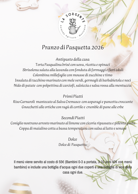 Lunedì 6 Aprile: pranzo di Pasquetta - Agriturismo "La Sorgente" (CR)