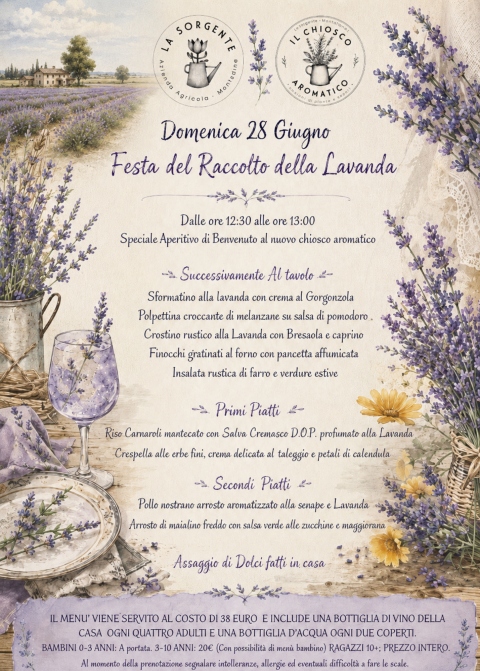 Domenica 27 Giugno: Festa del raccolto della Lavanda - Agriturismo "La Sorgente" (CR)