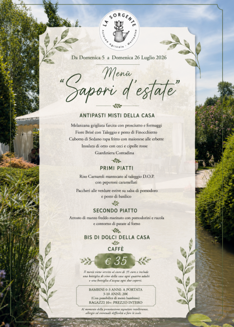 Domeniche di Luglio: Il pranzo in giardino... - Agriturismo "La Sorgente" (CR)