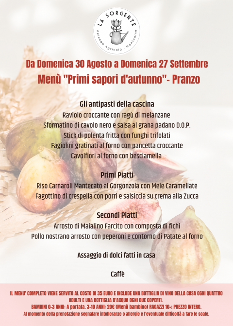 Il pranzo delle Domeniche di Settembre..."Primi sapori d'autunno!" - Agriturismo "La Sorgente" (CR)