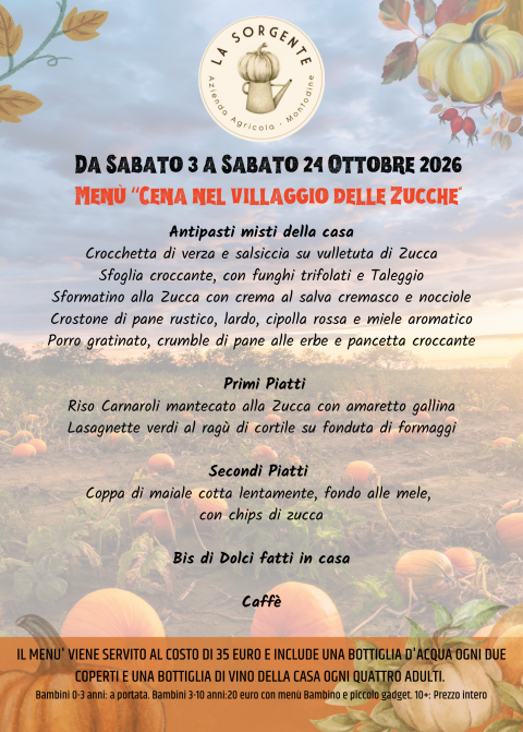 Il menù del Sabato Sera - Agriturismo "La Sorgente" (CR)