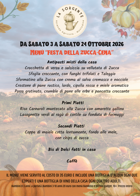 Il menù del Sabato Sera - Agriturismo "La Sorgente" (CR)