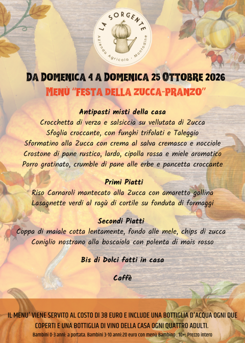 Il menù della Domenica - Agriturismo "La Sorgente" (CR)